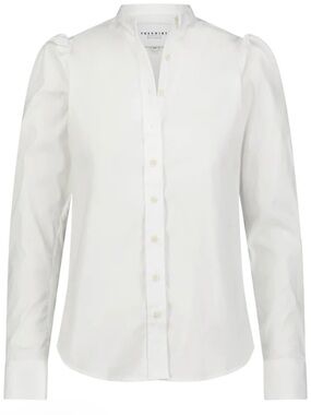 The Shirt by Rochelle Behrens White Band Collar Button down Shirt ladies small